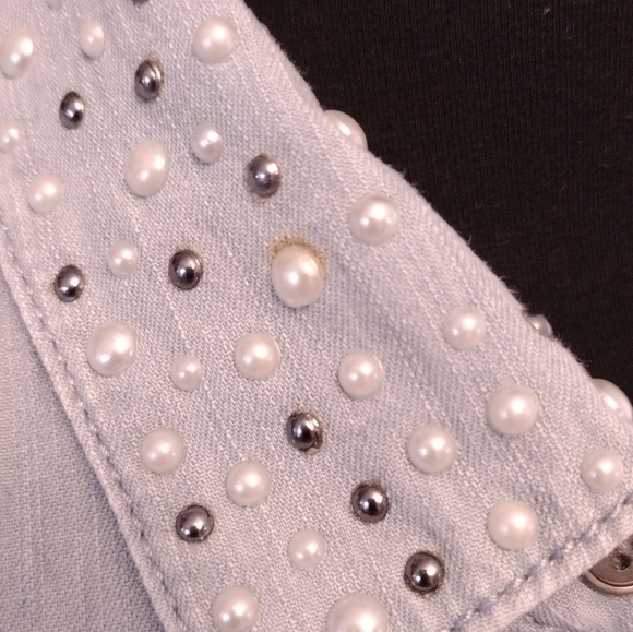 APT. 9 Denim Pearl Embellished Shirt - Picture 4 of 4